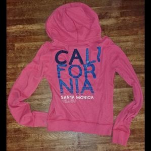Hollister Y2K California pink Blue beachy boho zipper hoodie Graphic Sweatshirt